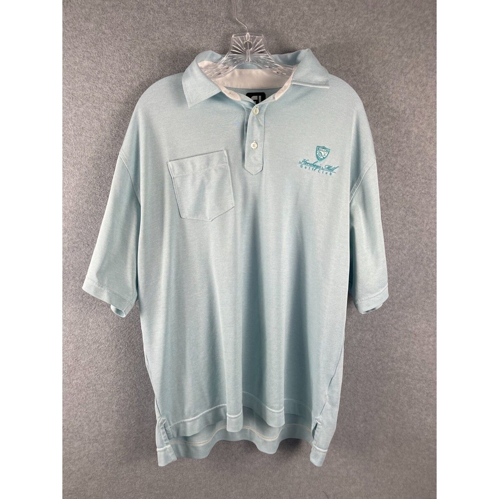 FJ Sports Golf Polo Shirt Men's Size 2XL Blue Hershey's Mill Golf Club